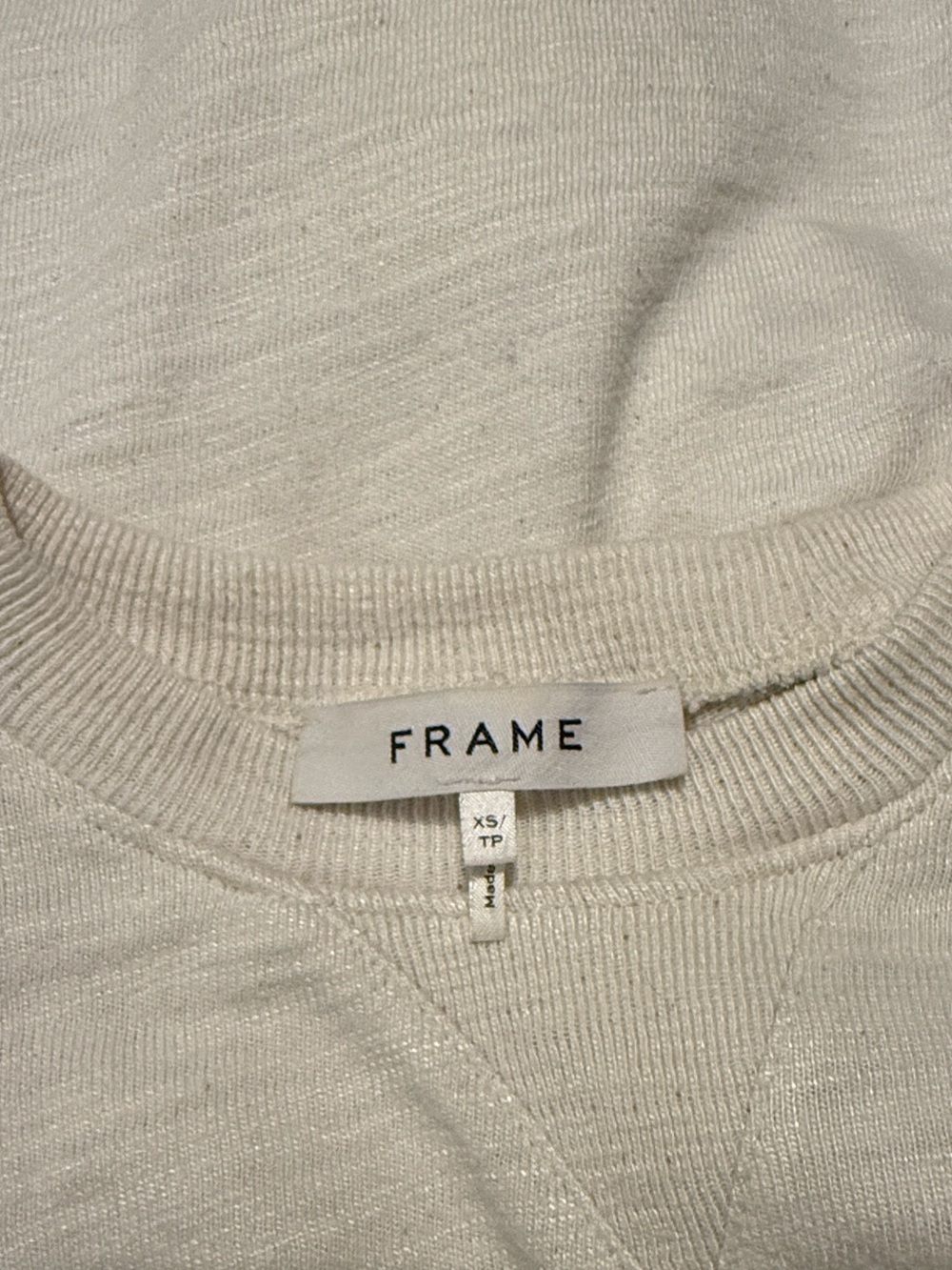 FRAME Puff Sleeve Cotton Sweatshirt/Tee Shirt XS - Picture 9 of 10